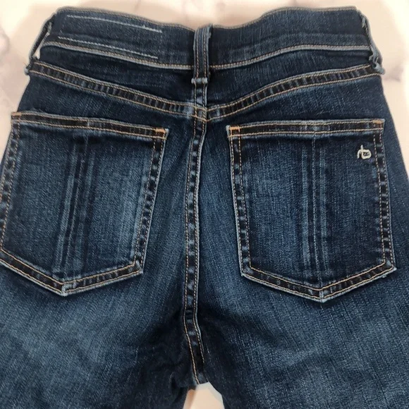 Rag & bone 10 Inch Capri Skinny Jeans in Stanwix Wash Released Raw Hem, Size 24 - Picture 8 of 16
